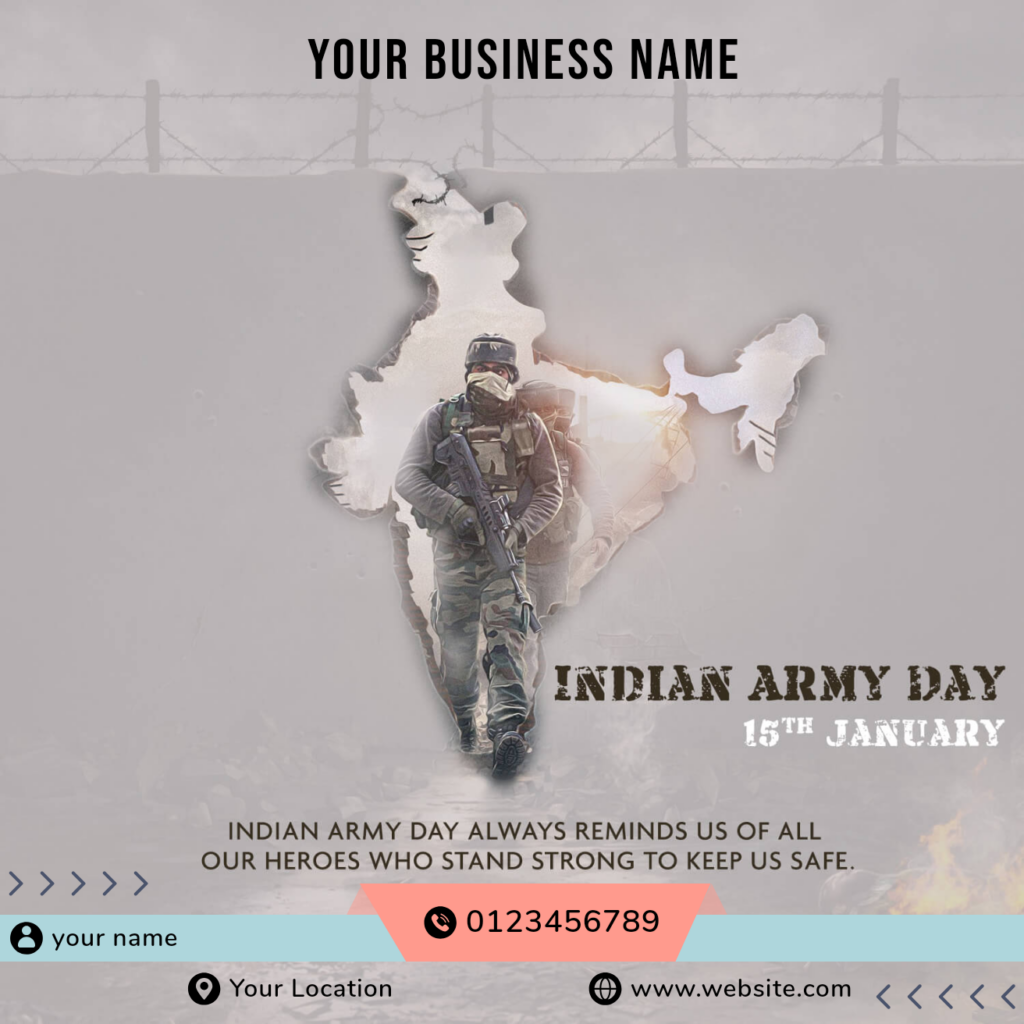 Celebrate Indian Army Day 2025 with Digital Banner